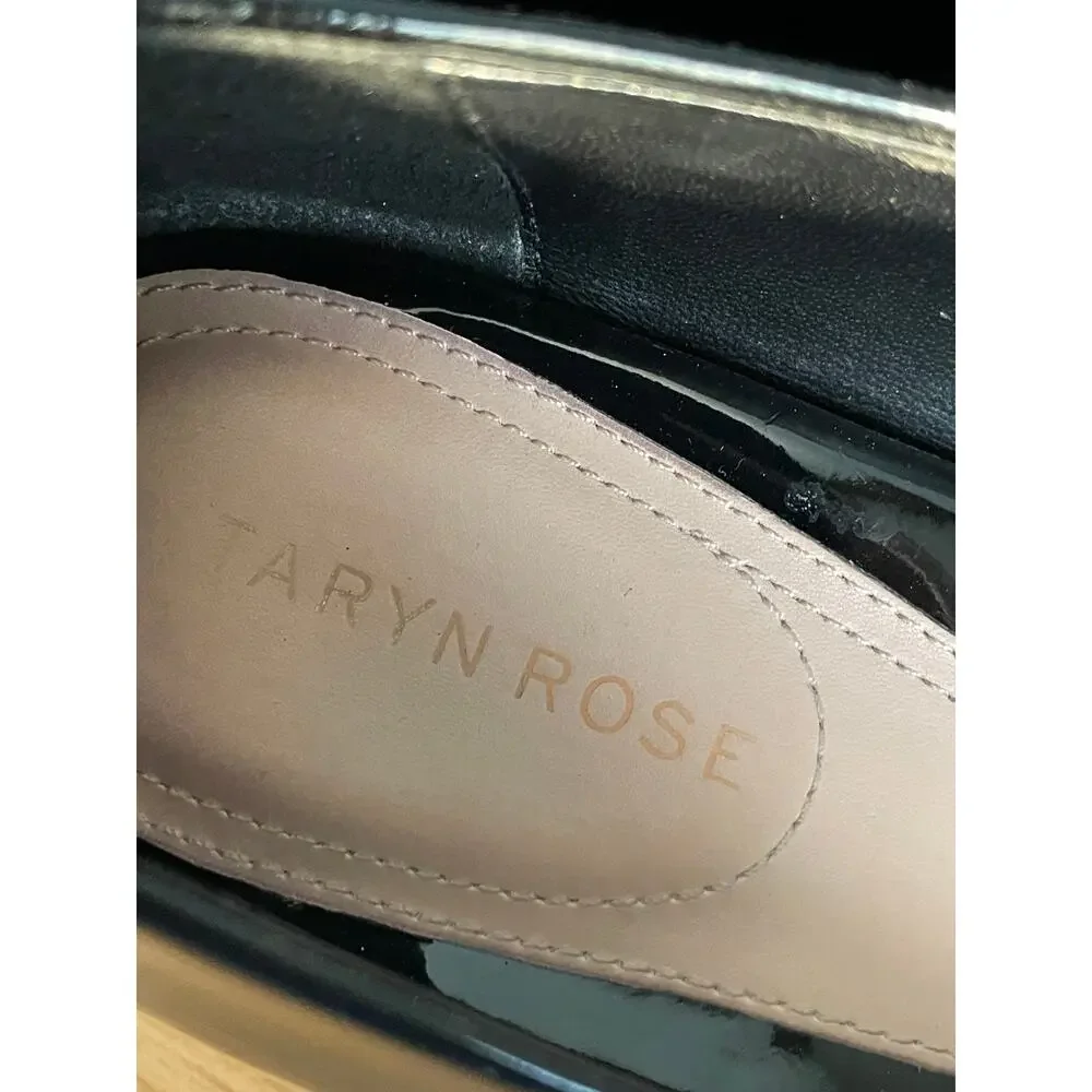 Taryn Rose Black Patent Low Wedge Pumps Comfort Heels Women’s size 11